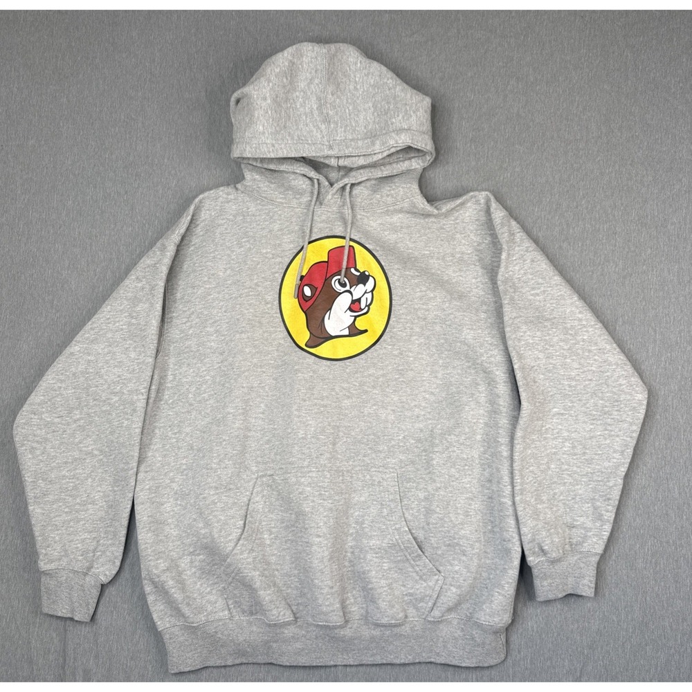 Buc-ees Classic Beaver Logo Gray Hoodie XL Comfortable Unisex